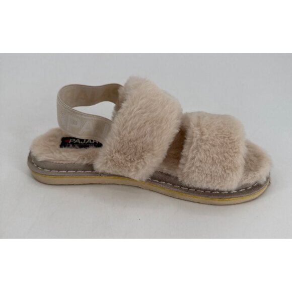 Pajar Fuzzy Slingback Womens Slippers Mara In Cream Size 37 6 6.5 - Picture 8 of 11